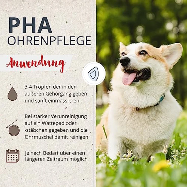 PHA OhrenPflege für Hund und Katze - zur schonenden Reinigung und Pflege der Ohren, Tropfen 100 ml – Bild 4
