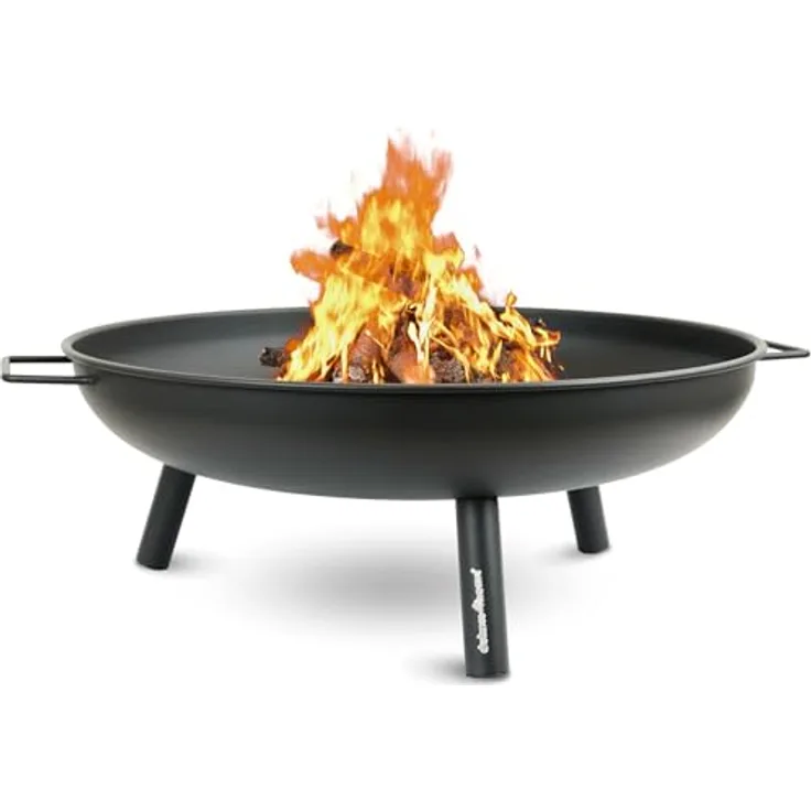 deluxe4home® Feuerschale Schwarz ⌀58 cm I Sichere Feuerstelle für Garten, Terrasse I Metallschale für Lagerfeuer I Feuerkorb Robust