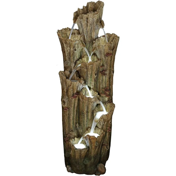 AcquaArte Wasserfallbrunnen TIROS, Komplettset mit LED-Beleuchtung, inklusive Pumpe und wetterfestem Material