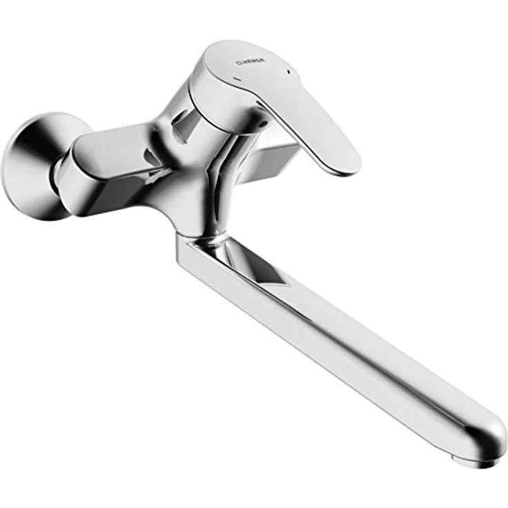 Hansa 1692283 Hansamix Spültisch-/Waschtisch Wand Armatur, chrom, schwenkbarer Auslauf, 311 mm Auslauflänge – Bild 1