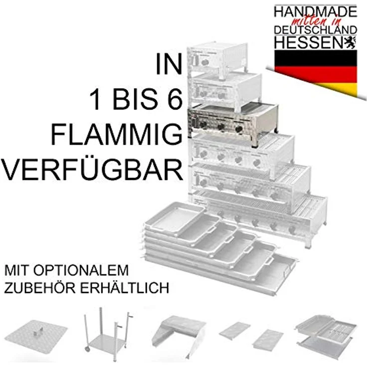 ChattenGlut Gasbräter 3-flammig, Profi Gastrogerät mit 10,8 kW, Edelstahl, inklusive Regler und Zubehör – Bild 8