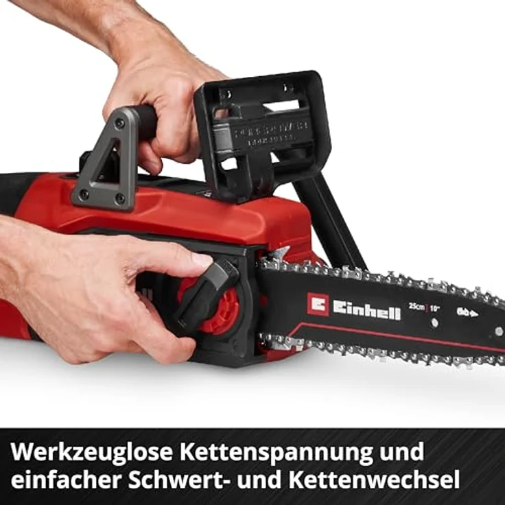 Einhell GE-LC 18/25 Li BL Solo, Akku Kettensäge mit 25 cm Schwertlänge und bürstenlosem Motor – Bild 8