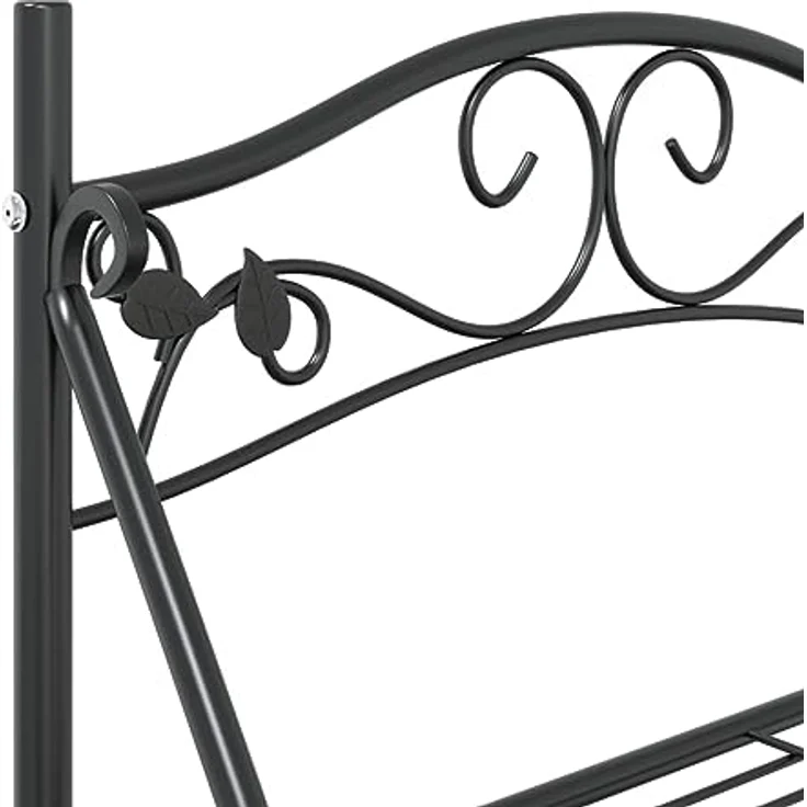 vidaXL Blumenständer Blumenregal Schwarz 56x30x96 cm Stahl, Pulverbeschichteter Stahl mit 3 Ablagen – Bild 5