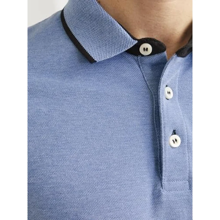Jack & Jones Poloshirt Paulos Polo in Blau, Sportlich-lässiges Shirt mit kontrastfarbenen Elementen – Bild 7
