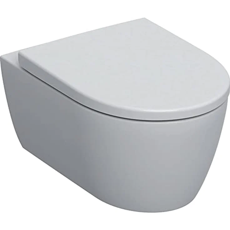 Geberit iCon Set Wand-WC mit WC-Sitz, spülrandlos, Tiefspüler, geschlossene Form, 6l, 501664, Farbe: Weiß - 501.664.00.1 – Bild 2
