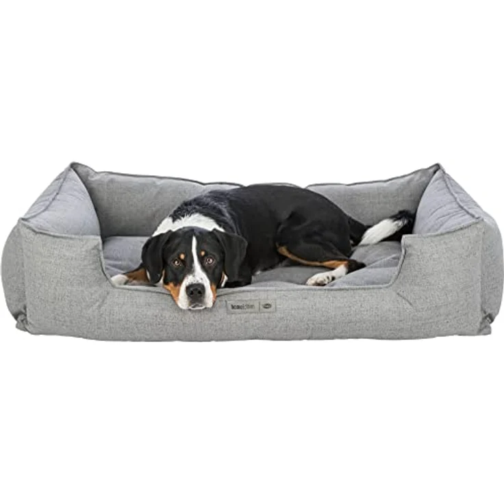 TRIXIE modernes und besonders gemütliches Hundebett Talis mit rutschfestem Boden, eckig, 120 x 80 cm, Grau - 37580 – Bild 1