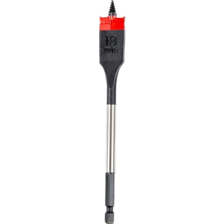 C.K Tools Vorteck Flachfräsbohrer 18 mm x 152 mm, Selbstziehende Gewindespitze, 1/4 Zoll Hex Quick Lock Schaft, für Holz und Kunststoff, Carbonstahl, CK T2953-18 – Bild 1