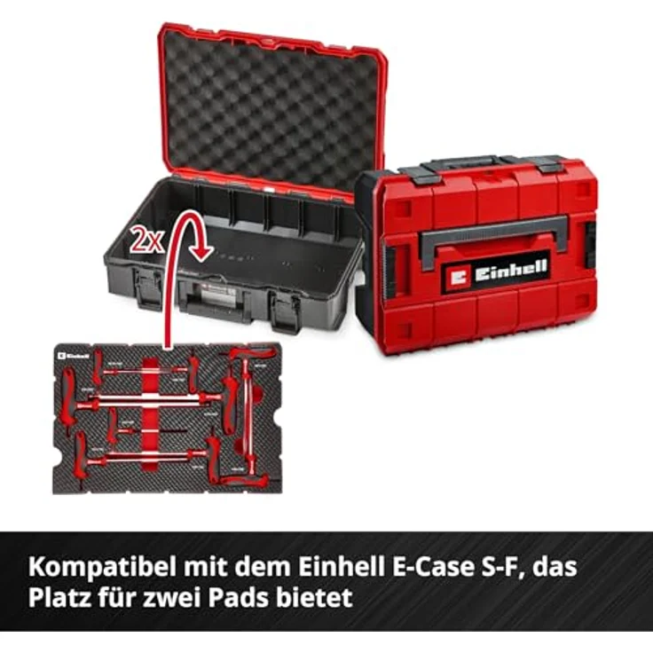 Einhell Pad T-Griff-Schraubendreher 9-tlg., für Maschinen- & Fahrzeugmontage, T-Griff, Kugelkopf, 90°-Klinge, Innensechskant aus Chrom-Vanadium-Stahl, E-Case-System – Bild 2