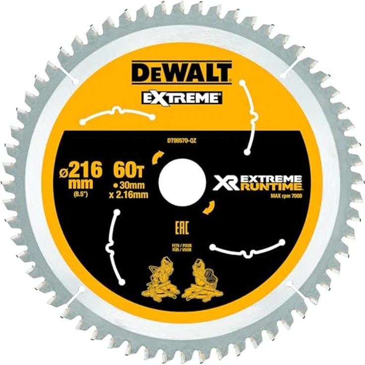 Dewalt XR Extreme Runtime Kreissaegeblatt statisch, 1 Stück, 216-30 mm 60 WZ-FZ, DT99570-QZ – Bild 2