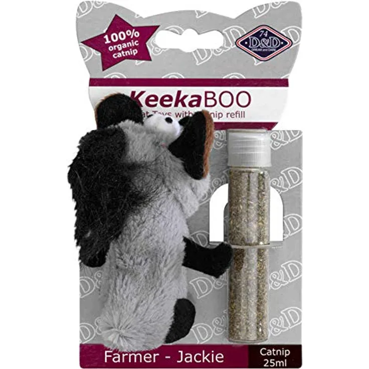 D&D 402-427576 Katzenspielzeug Keekaboo Farmer-Jackie, 10 cm, Inklusive 25 ml Katzenminze