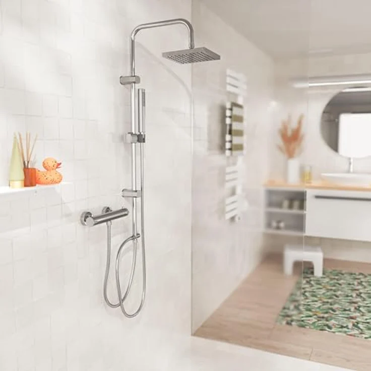 EISL CLAUDIO, Mischbatterie mit Thermostat, Thermostatarmatur mit Sicherheitssperre bei 38°C, Duscharmatur mit Wassersparfunktion, CLT168ACR, Chrom_2, Hochdruck – Bild 6