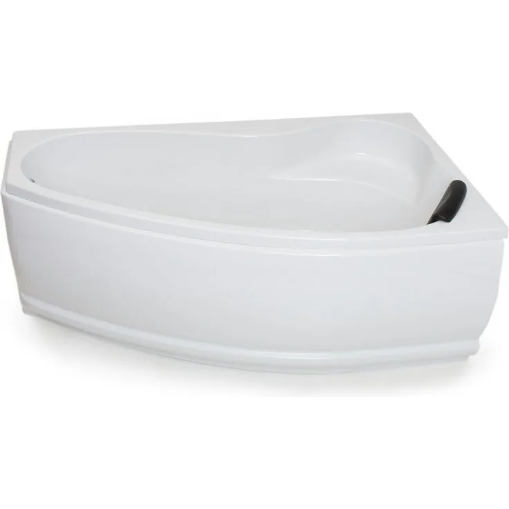 Basera® Eck-Badewanne Formentera Rechts 160 x 90 cm, Komplett-Set mit LED-Farblichtambiente und gepolsterter Kopfstütze, Hochglanz weiß