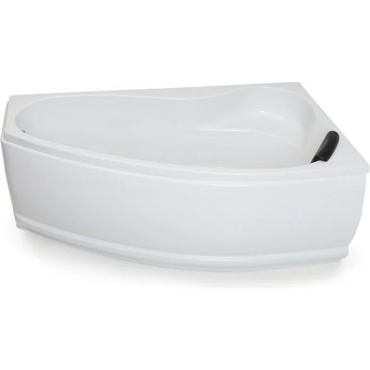 Basera® Eck-Badewanne Formentera Rechts 160 x 90 cm, Komplett-Set mit LED-Farblichtambiente und gepolsterter Kopfstütze, Hochglanz weiß