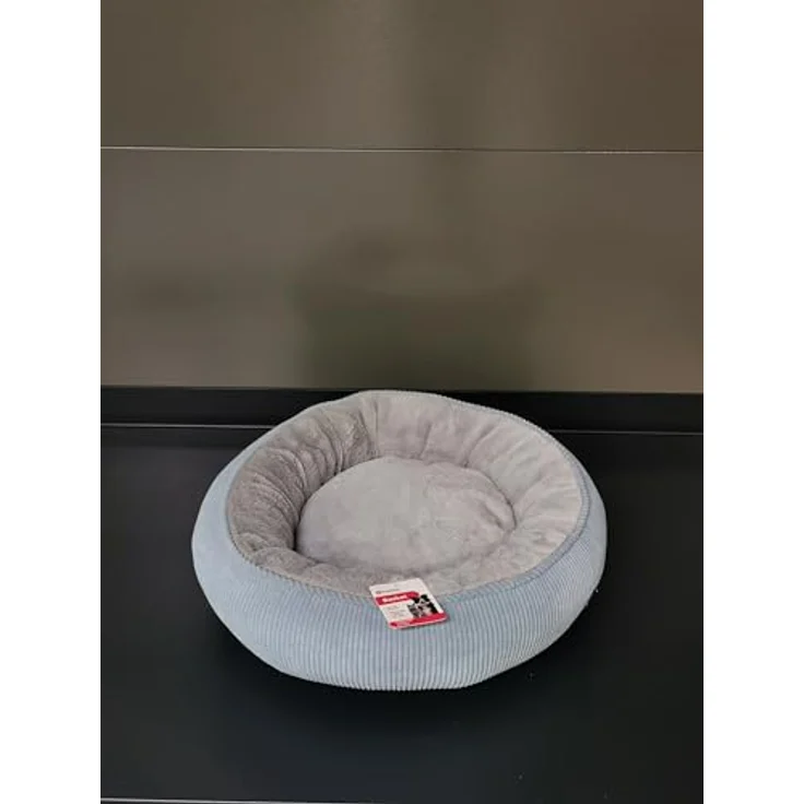 Flamingo Tierbett Katzenbett Colette rund blau, herausnehmbares Kissen, waschbarer Bezug – Bild 3