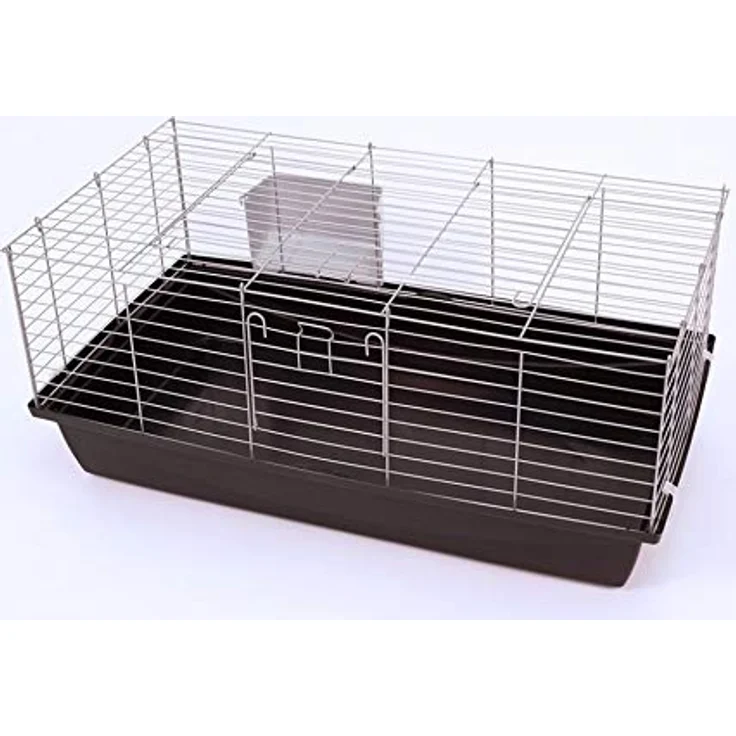 Ollesch Nagerheim Rabbit 120 cm 120 x 59 x 50, silber/schwarz – Bild 2