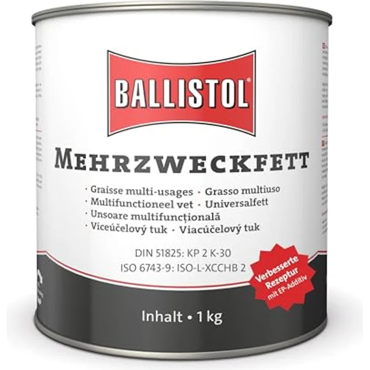 BALLISTOL 25351 Mehrzweckfett 1kg Eimer – Wasserbeständiges Universalfett – Gleitlager-Abdichtung, KFZ-Schmierung – Bild 2