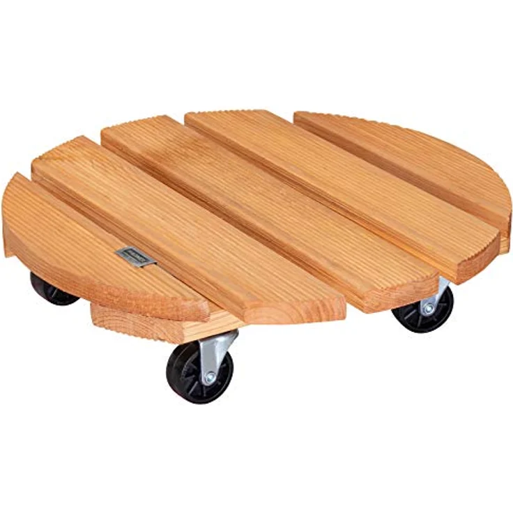 WAGNER Pflanzenroller Toscana Ø 38 cm I Pflanzenroller & Blumenroller für Außenbereich + Innenbereich, Kiefer Terracotta I Kübelroller aus Holz I Tragkraft 150 kg I Made in EU 20016301 – Bild 2