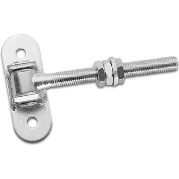 SO-TECH 2er Pack Torscharnier verstellbar M16 x 190 mm, verzinkt mit Anschraublasche 115 x 40 mm