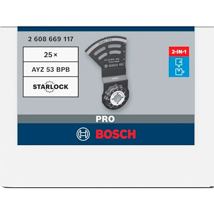 Bosch 1x PRO Multi Material AYZ 53 BPB Blatt für Multifunktionswerkzeuge, für Gipskartonplatte und Holz mit Nägeln, 53 mm Breite, Professional Zubehör, Multifunktionswerkzeug – Bild 2