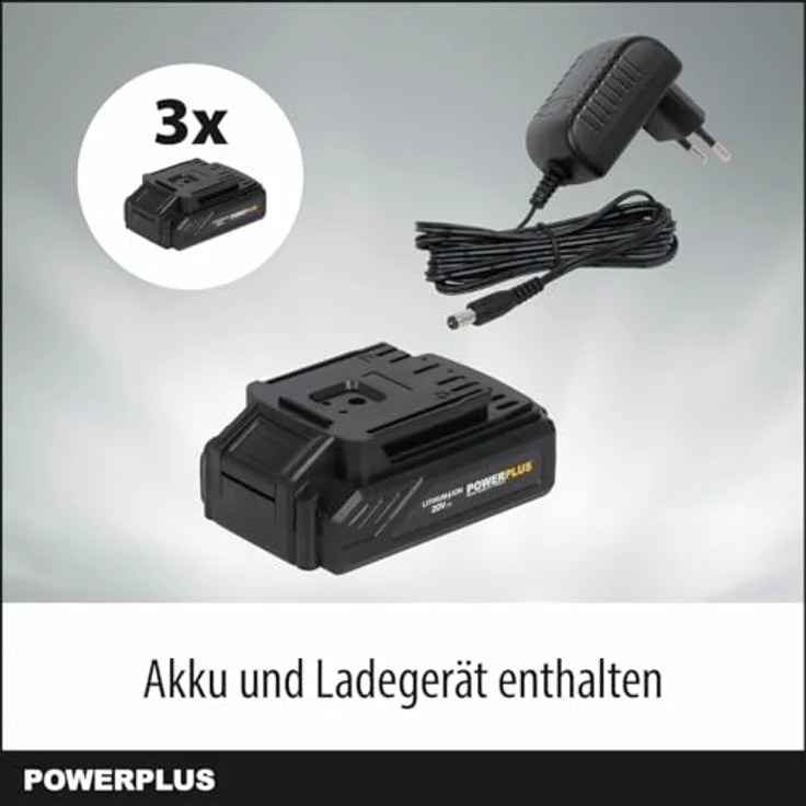 Powerplus POWX00501, 20V Akku Schrauber & Bohrer mit 35 Nm Drehmoment, 19 Drehmomentstufen, LED-Leuchte und 3 Akkus im Koffer – Bild 7