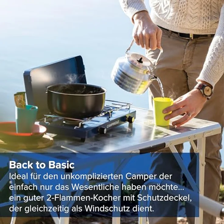 Campingaz Kocher Base Camp 2 flammig mit Deckel – Bild 2