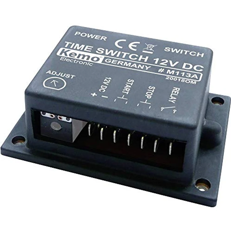 Kemo M113A, Zeitschaltuhr 12-15V/DC, einstellbar von 2sec bis 23min, max. 3A – Bild 1