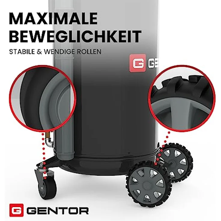 GENTOR Ölauffangwagen 80L, Ölabsaugpumpe mit höhenverstellbarer Wanne und Öl-Absaugsonden – Bild 3