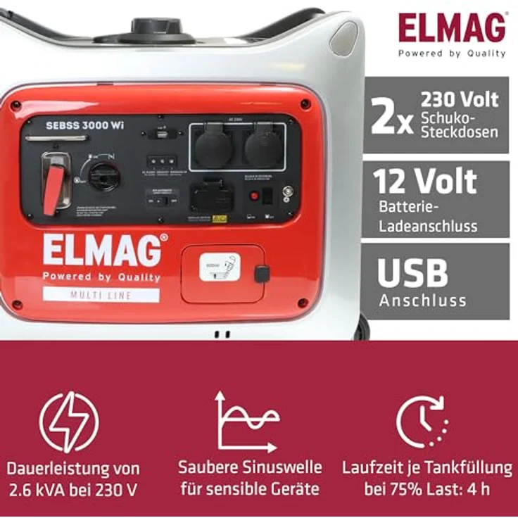 ELMAG Inverter Stromerzeuger SEBSS 3000Wi – Bild 3