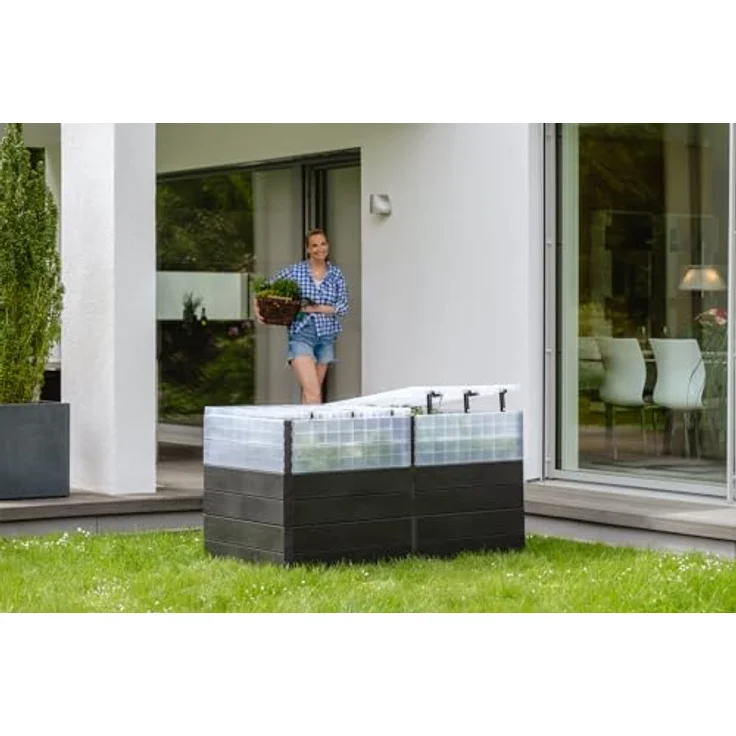 Garantia Ergo Quadro TurboPlus 2 L 80 Hochbeet Stone, inkl. Flora Wassersparsystem – Bild 4