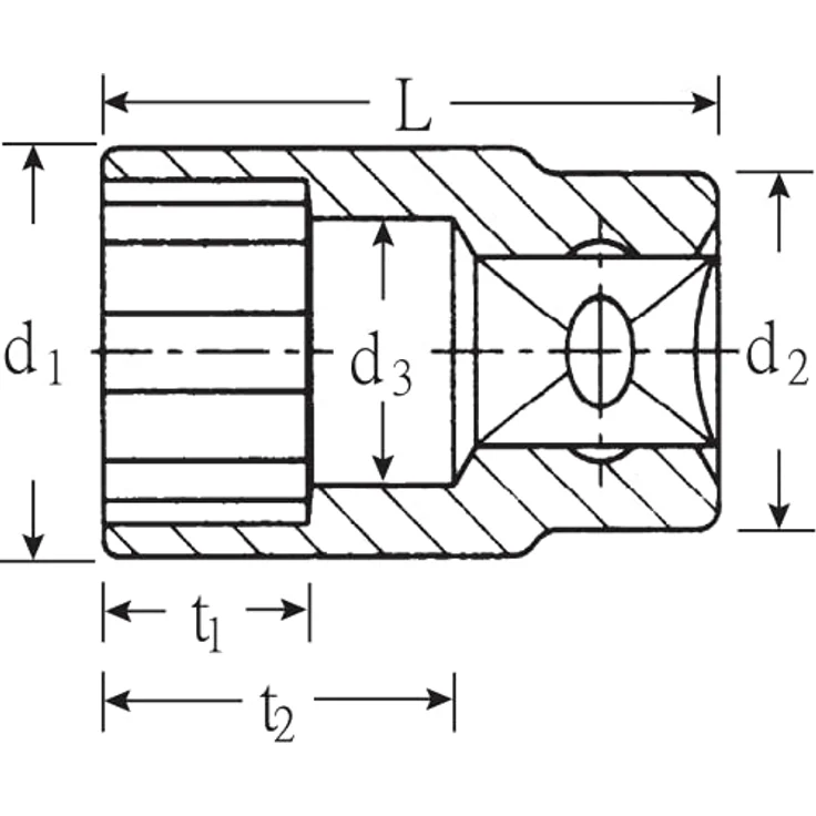 ELC Bit- und Steckschlüsselset 3/8", Steckschl.-Einsatz 7mm, verchromt, HPQ®-Hochleistungsstahl, DIN 3124, Kugelfangrille, griffig gerändelt – Bild 4