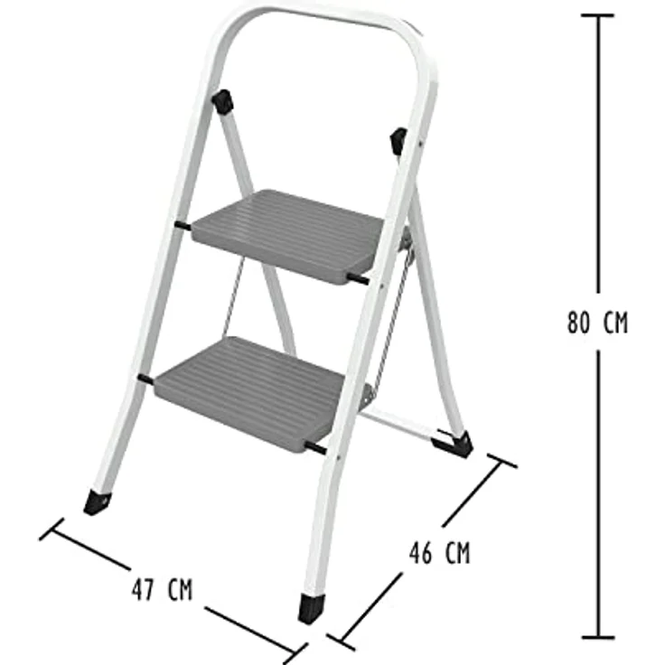 siwitec Klapptritt aus Stahl mit 2 Stufen, klappbarer Tritthocker, Klapphocker 150kg – Bild 2