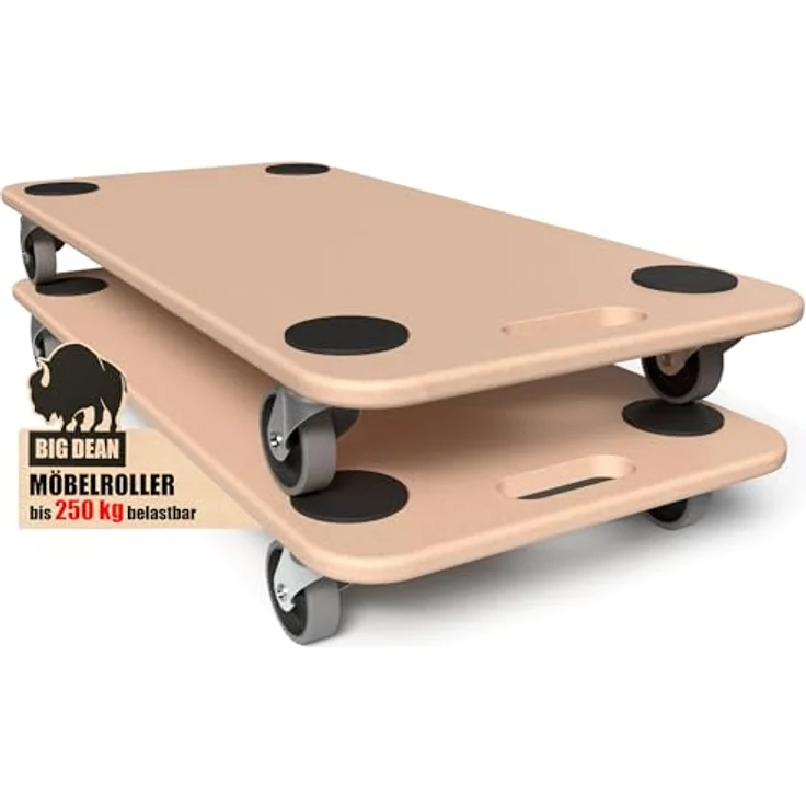 2x Möbelroller Transportroller 250kg Rollbrett MDF Möbel Hund Roller – Bild 6