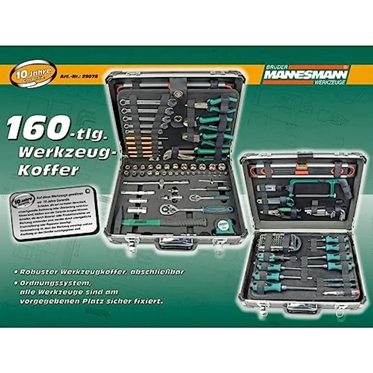 Brüder Mannesmann Heimwerker Werkzeugkoffer bestückt M29078 (L x B x H) 454 x 350 x 135 mm (M29078) – Bild 4
