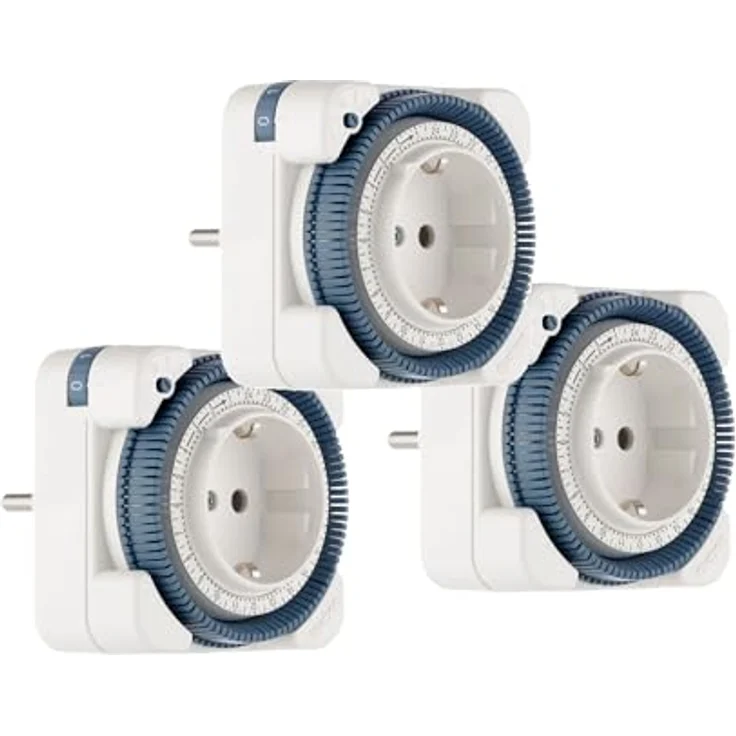Theben Multipack 0260030, 26 Steckdosen Zeitschaltuhr mit Tagesprogramm, 96 Schaltsegmente für 15-Minuten-Abstände, 3er Set – Bild 1