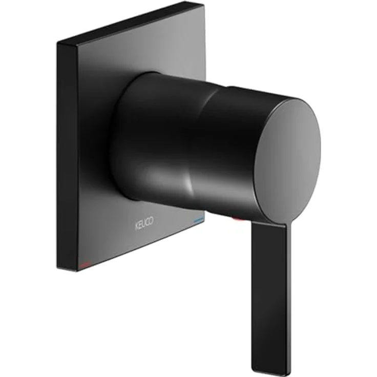Keuco IXMO Duschsystem, Komplett-Set mit Einhebelmischer, 2 Verbraucher, Höhe 38 cm, schwarz, eckige Rosetten – Bild 3