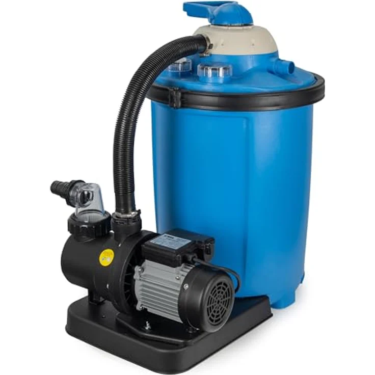 COIL Pool-Filterpumpe 19000 l/h, Sandfilter mit 7-Wege-Ventil und 75 kg Sandbehälter, für Aufstellpools bis 82 m³ – Bild 3