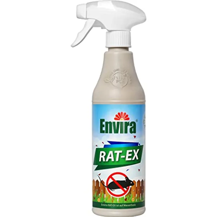 Envira Rat-Ex Ratten- & Mäuseabwehr Spray, 500 ml - Ratten, Mäuse & Nagetiere vertreiben - Hochwirksames Mäuseabwehrspray auf Wasserbasis, kein Gift