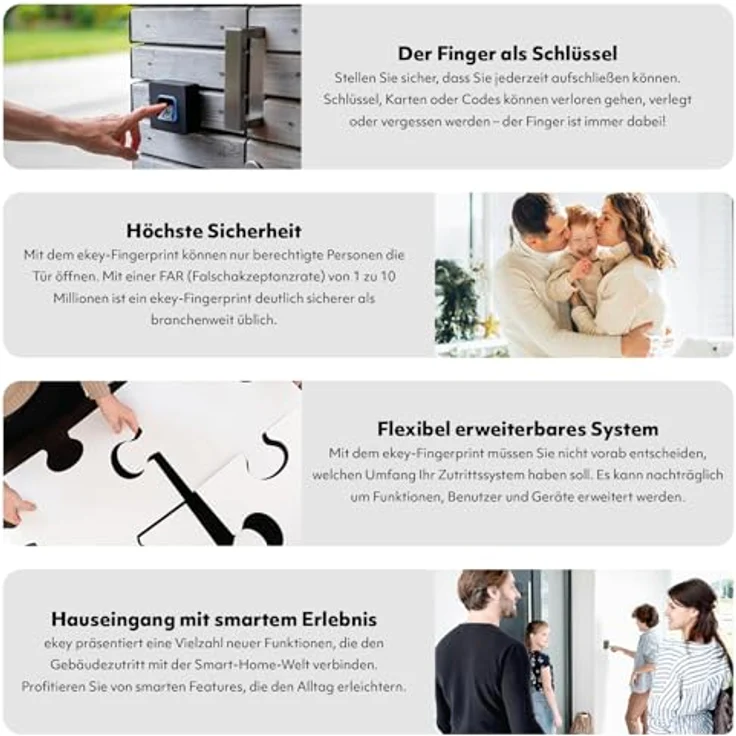 EKEY 204710 sLine Fingerprintset, Biometrische Zutrittslösung für Gira 106 Sprechanlage, Fingerprint Weiß, 0,4 W, 12-24 V, bis zu 100 Benutzer – Bild 5