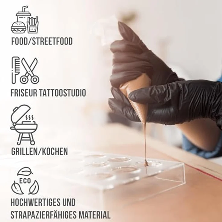 IEA Medical Nitrilhandschuhe Schwarz – Einweghandschuhe, puder- & latexfrei, reißfest, für Allergiker geeignet, geprüft & vielseitig einsetzbar, Größe S – Bild 7