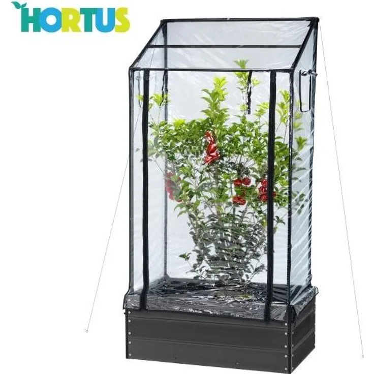 NSH Nordic Hortus, Gewächshaus aus transparentem Kunststoff, 130x87x47 cm, schwarz