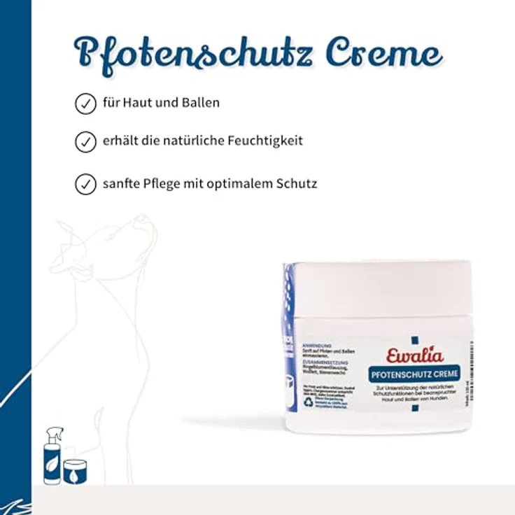 EWALIA Pfotenschutz Creme für Hunde - Natürlicher Schild für empfindliche Pfoten - mit Tierärzten entwickelt, 100% Natur pur, zertifizierte Inhaltsstoffe - 100ml – Bild 2