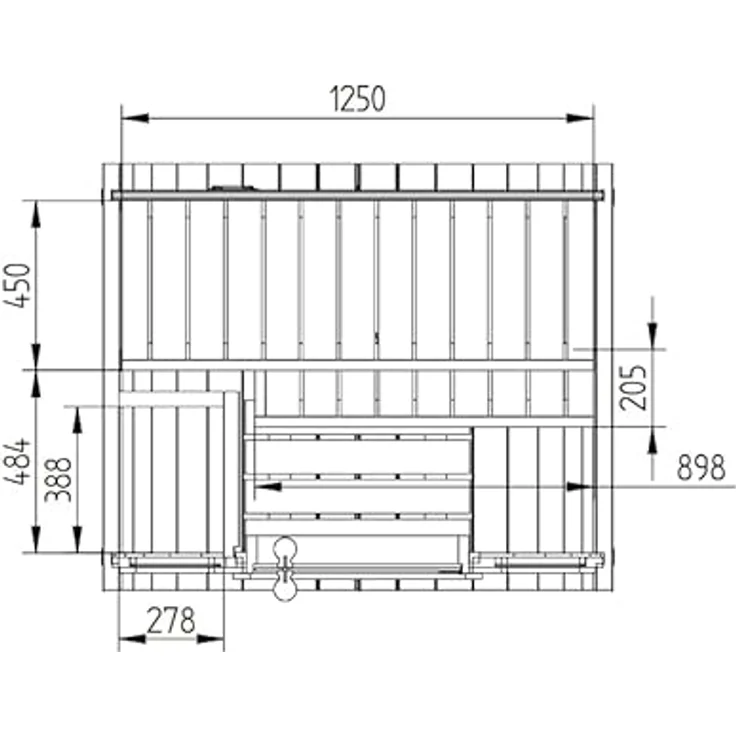 FinnTherm Fasssauna Ellipso S, 42 mm Wandstärke, außergewöhnliches Design, Thermoholz - B 136 x T 119 x H 203 cm – Bild 5