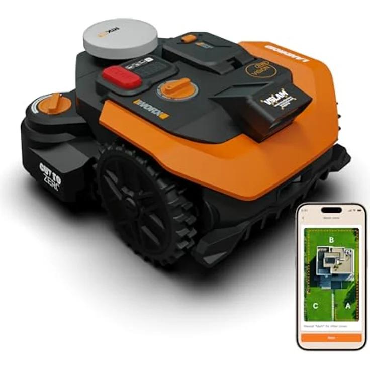 Worx Mähroboter M800 WR308E Landroid Vision Cloud, präzise Navigation, automatische Kartierung, für Rasenflächen bis 800 m² – Bild 2