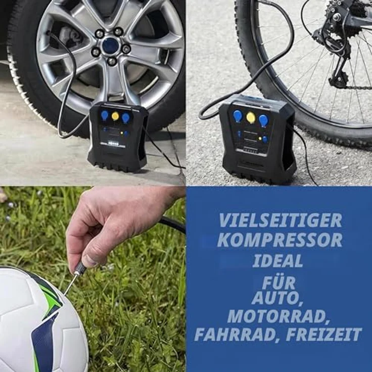 Michelin 12 V Kompressor, Luftkompressor mit programmierbarer Druckeinstellung und 16 l Tankvolumen, inklusive Adapter für Spielzeug, Ball und Fahrrad – Bild 8