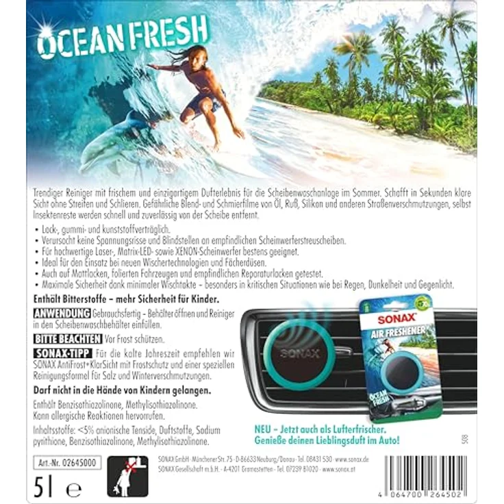 SONAX 02645000  ScheibenReiniger gebrauchsfertig Ocean-fresh 5 l – Bild 3