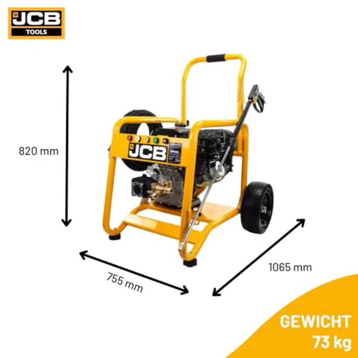 JCB Benzin-Hochdruckreiniger PW15040PP24, 15 PS, 276 bar, 15 l/min, 15 m Schlauch, 5 Düsen – Bild 5