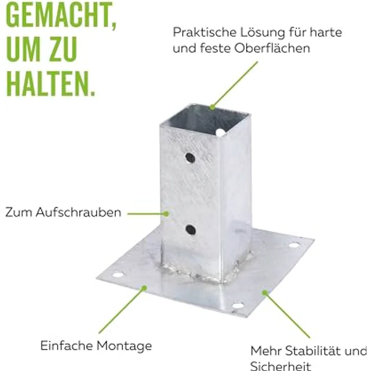 Aufschraubhülse,feuerverzinkt,zum Aufschrauben,61x61 - GAH Alberts – Bild 5