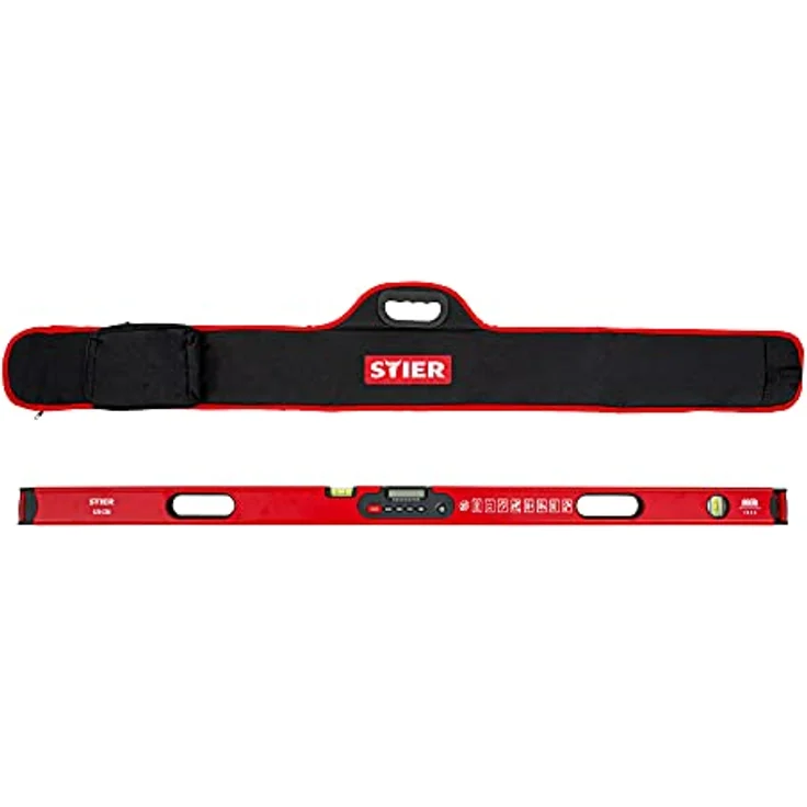 STIER Digitale Wasserwaage, SDW-1200 LCD-Display, ±0,2°, 120 cm, vertikal & horizontal einsetzbar, HOLD-Funktion – Bild 2