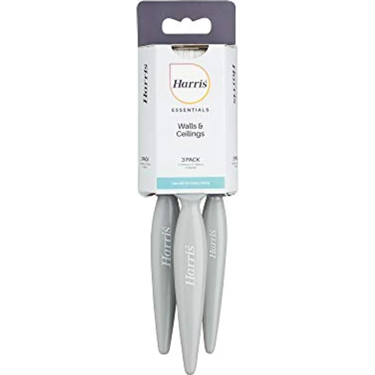Harris Essentials Pinsel für Wände und Decken, 3 Pinsel, 2,5 cm, 3,8 cm, 5,1 cm, Grau – Bild 2
