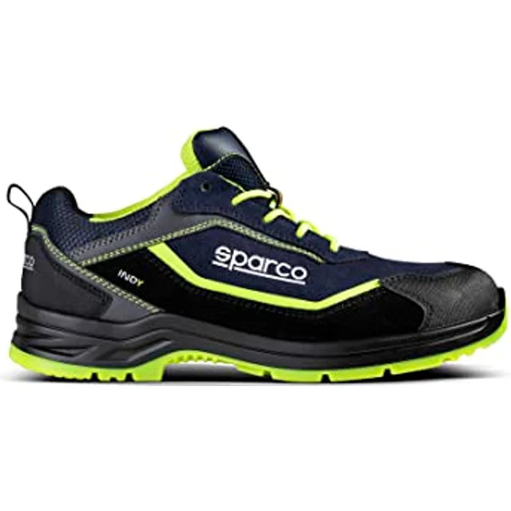 Sparco Indy Baltimore Sicherheitsschuh ESD S3S SR, Blau/Gelb, Größe 44 mit rutschhemmender PU/PU-Laufsohle und herausnehmbarem Fußbett – Bild 2
